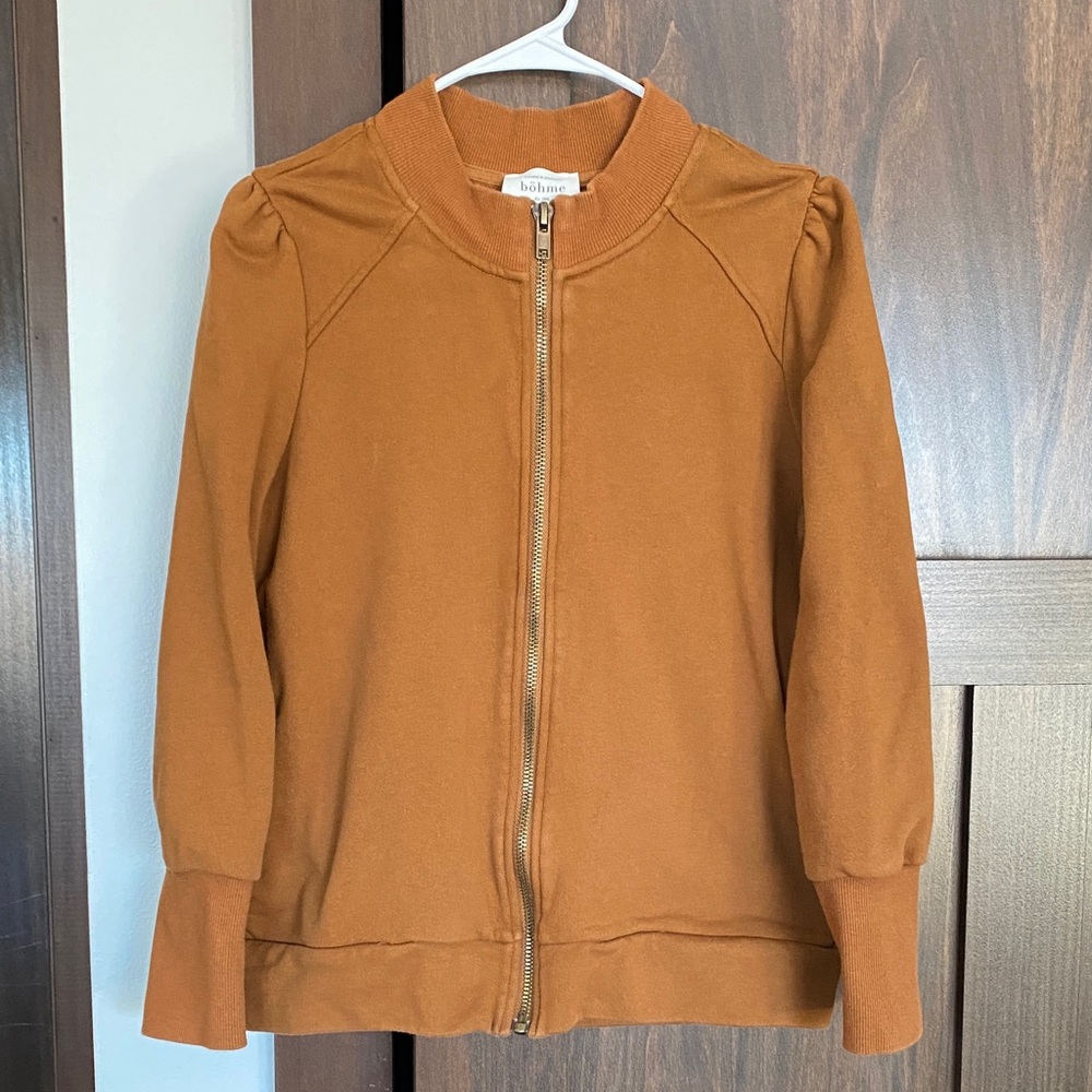 Bohme Warm Tan Zip-Up Sweatshirt